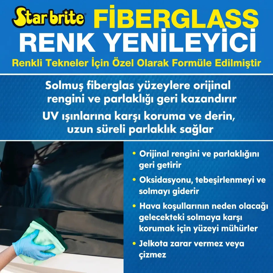 Starbrite® - Fiber Renk Canlandırıcı (473 ml): Solmuş Tekne Gövdelerine İlk Günkü Canlılığını Geri Verin!