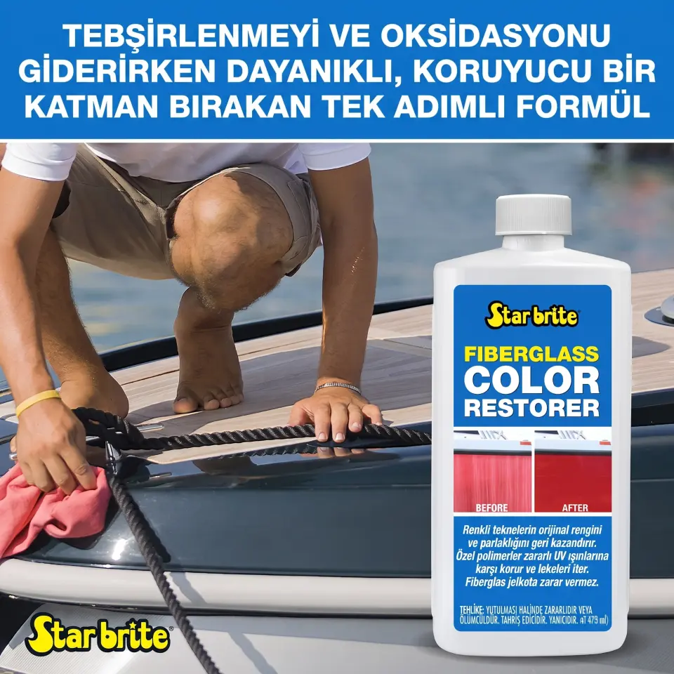 Starbrite® - Fiber Renk Canlandırıcı (473 ml): Solmuş Tekne Gövdelerine İlk Günkü Canlılığını Geri Verin!