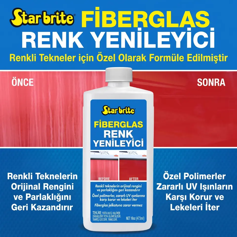 Starbrite® - Fiber Renk Canlandırıcı (473 ml): Solmuş Tekne Gövdelerine İlk Günkü Canlılığını Geri Verin!