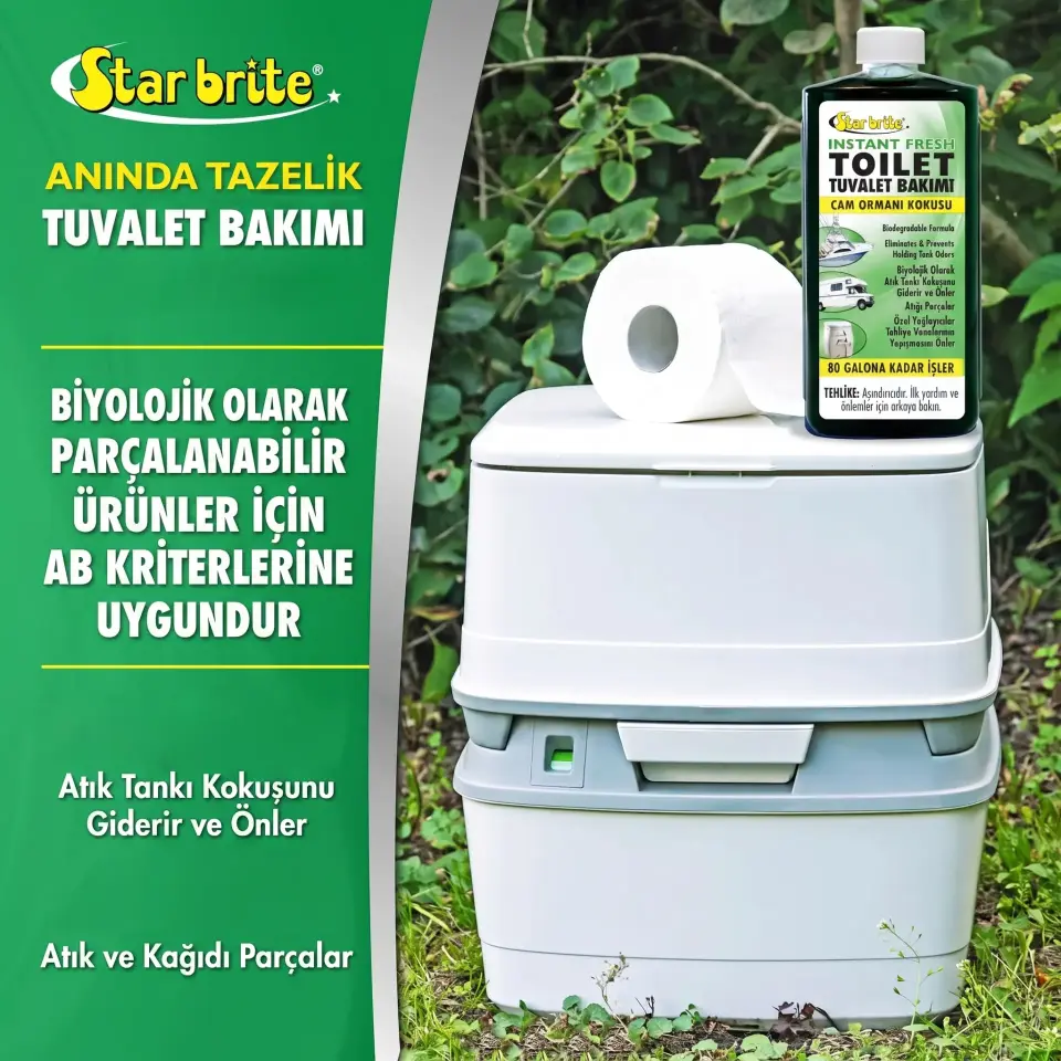 Starbrite® - Çam Kokulu Tuvalet ve Atık Tankı Katkısı (950 ml): Karavan ve Tekneler İçin Kokuya Son, Doğayla Barışık Kesin Çözüm!