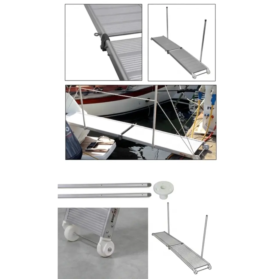Sealux - Pasarella Tip 1K (Katlanır) Alüminyum (210x35 cm - 9,75 kg): Montaj Ayağı ve Tutamak Dahil