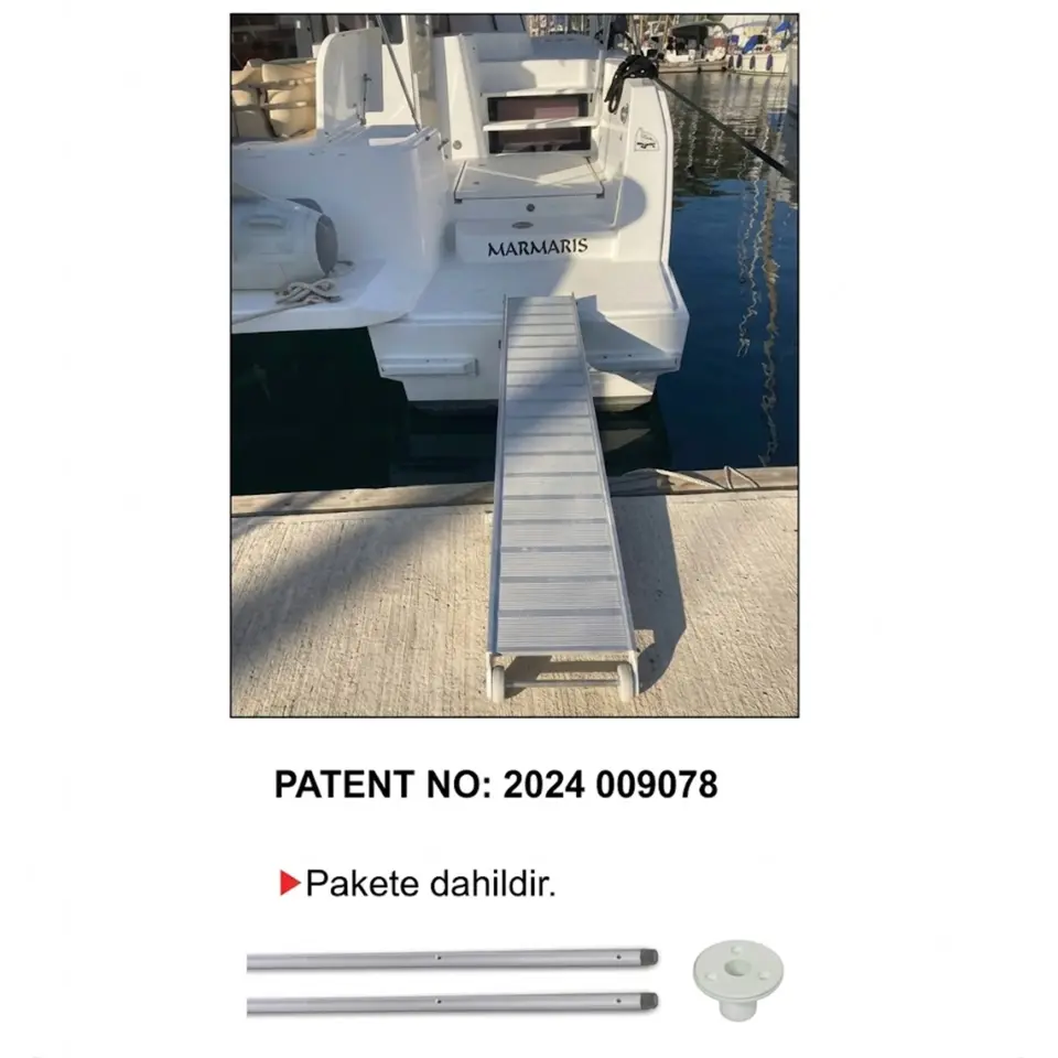 Sealux - Pasarella Tip 2S (Katlanmaz) Alüminyum (250x40 cm - 13.50 Kg): Geniş Sabit Seri, Montaj Ayağı ve Tutamak Dahil