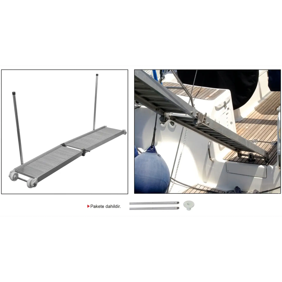 Sealux- Pasarella Tip 2K (Katlanır) Alüminyum (250x35 cm - 14.50 Kg): Montaj Ayağı ve Tutamak Dahil