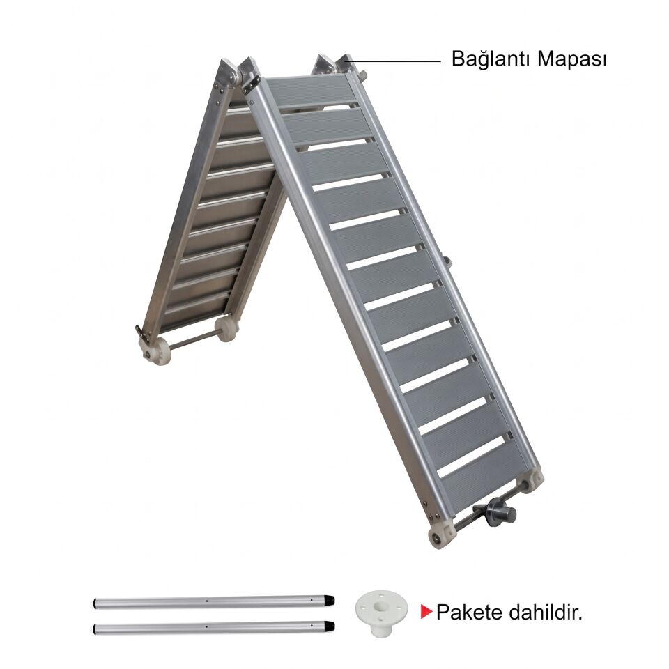 Sealux - Pasarella Tip 3K (Katlanır) Alüminyum (300x40 cm - 23,40 kg): Uzun Geniş Katlanır Seri, Montaj Ayağı ve Tutamak Dahil