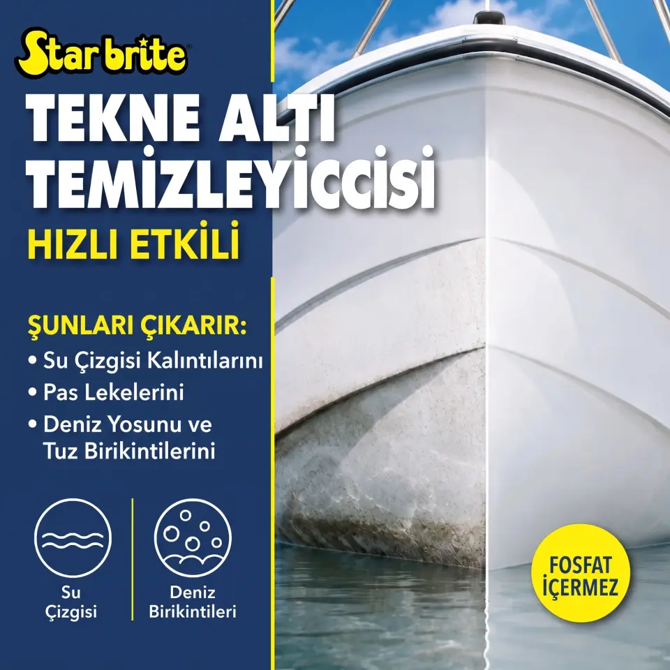 Starbrite® - Tekne Altı Temizleyici (950 ml): Kekamoz, Midye ve İnatçı Su Çizgisi Lekelerine Karşı En Güçlü Silahınız!