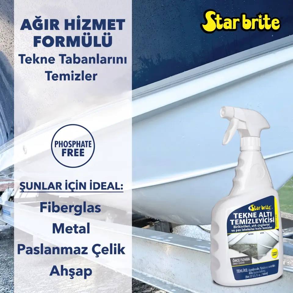 Starbrite® - Tekne Altı Temizleyici (950 ml): Kekamoz, Midye ve İnatçı Su Çizgisi Lekelerine Karşı En Güçlü Silahınız!
