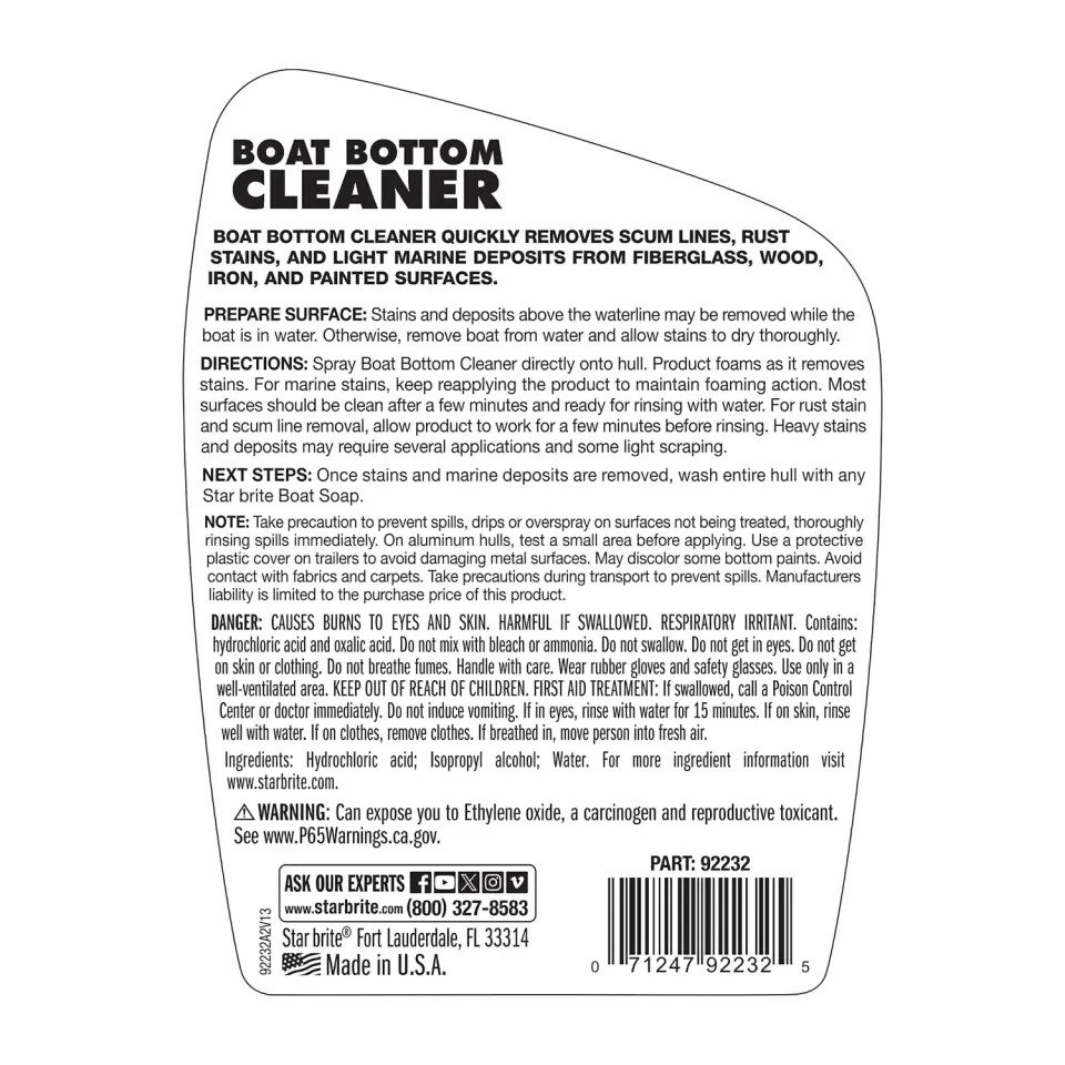 Starbrite® - Tekne Altı Temizleyici (950 ml): Kekamoz, Midye ve İnatçı Su Çizgisi Lekelerine Karşı En Güçlü Silahınız!