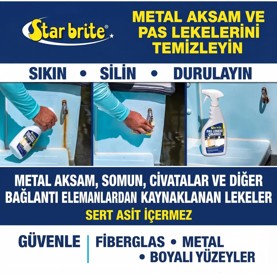 Starbrite® - Pas Lekesi Çıkarıcı (650 ml): Ovma Yok, Fırçalama Yok; Pas Lekelerine Sprey Gücüyle Anında Son Verin!
