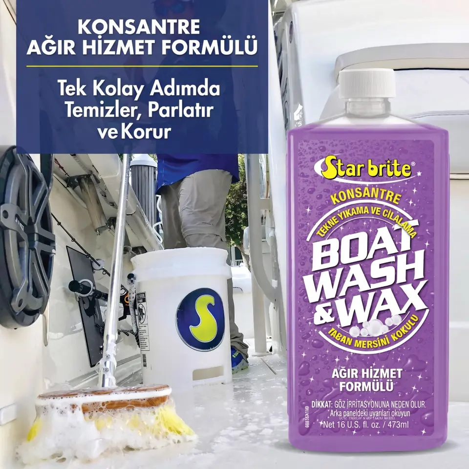 Starbrite® - Konsantre Tekne Temizleyici ve Cila (473 ml): Tek Adımda Temizlik, Polimer Cila Kalkanı ve Ferah Yaban Mersini Kokusu!