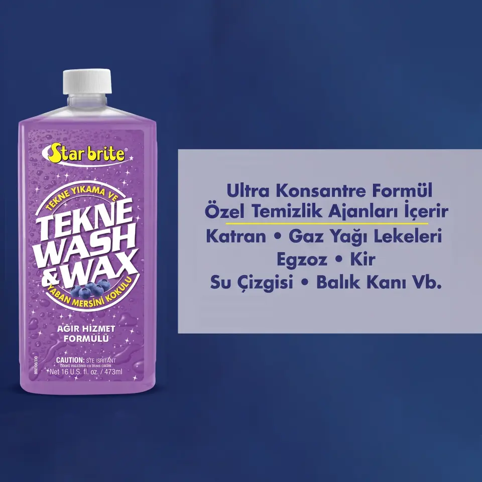Starbrite® - Konsantre Tekne Temizleyici ve Cila (473 ml): Tek Adımda Temizlik, Polimer Cila Kalkanı ve Ferah Yaban Mersini Kokusu!