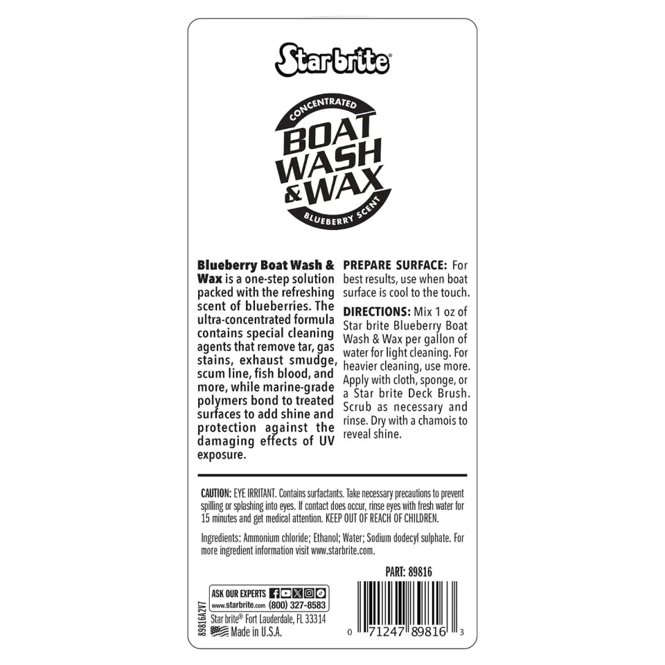 Starbrite® - Konsantre Tekne Temizleyici ve Cila (473 ml): Tek Adımda Temizlik, Polimer Cila Kalkanı ve Ferah Yaban Mersini Kokusu!