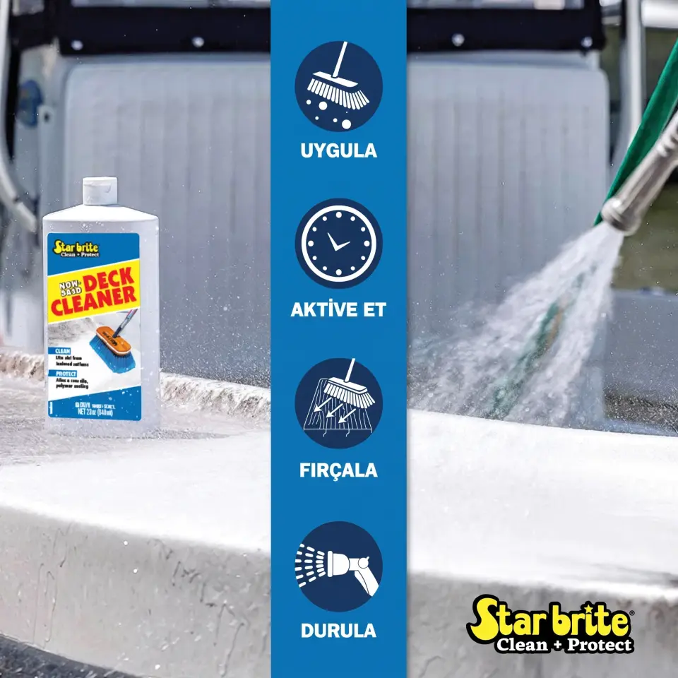 Starbrite® - Kaymaz Güverte Temizleyici (950 ml): Tekstüre Yüzeylerde Ovmaya Son, Polimer Kalkanı ile Uzun Süreli Temizlik!
