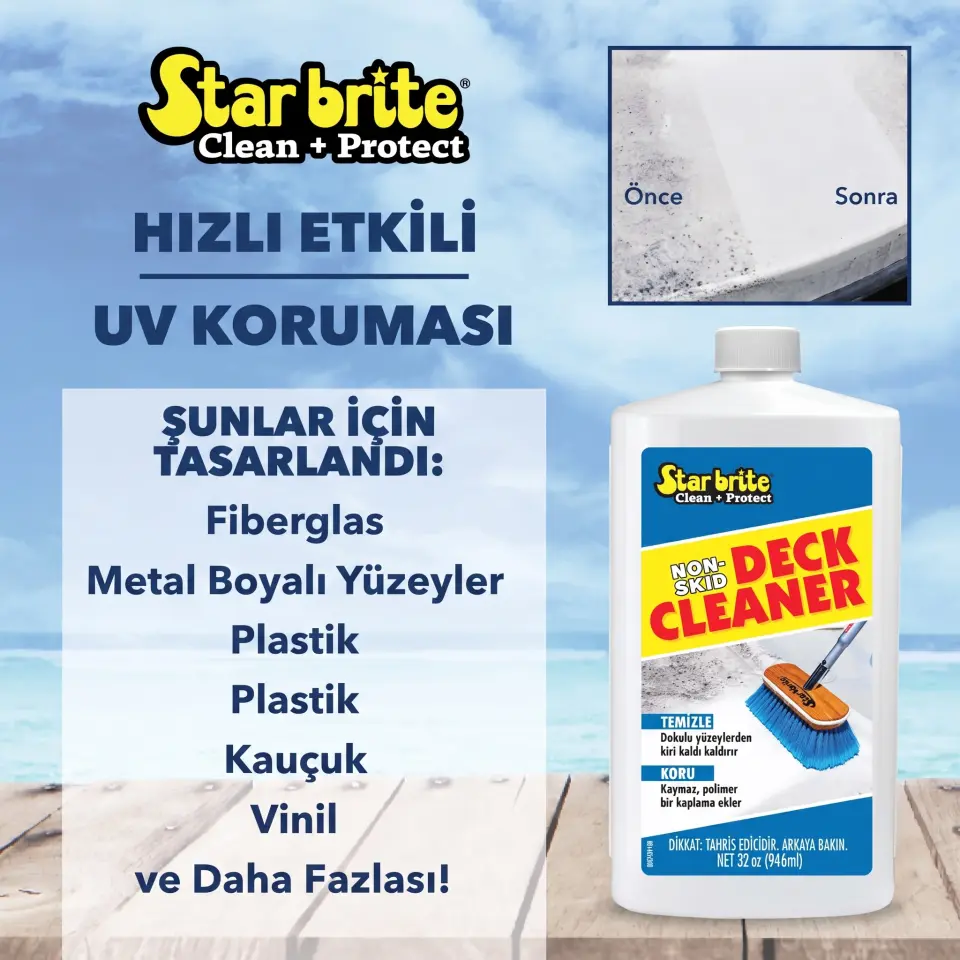 Starbrite® - Kaymaz Güverte Temizleyici (950 ml): Tekstüre Yüzeylerde Ovmaya Son, Polimer Kalkanı ile Uzun Süreli Temizlik!