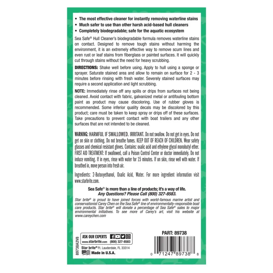 Starbrite® - Gövde Temizleyici Sea Safe Deniz Dostu (950 ml): Asitsiz Güç, Anında Çözücü Etki ve Çevre Dostu Temizlik!
