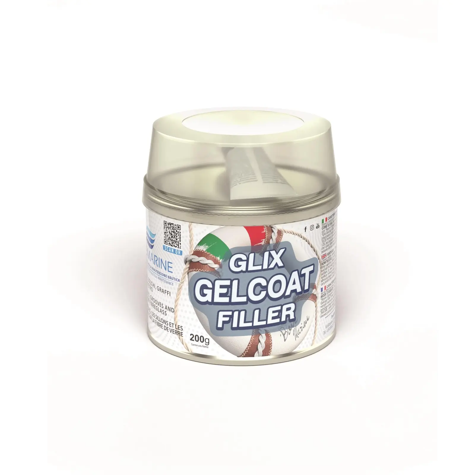 Blue Marine - Glix Jelkot Dolgu Macunu / Gelcoat Filler (200 Gr): Fiberglas Teknelerdeki Çizik ve Deliklere 10 Dakikada Profesyonel Çözüm!