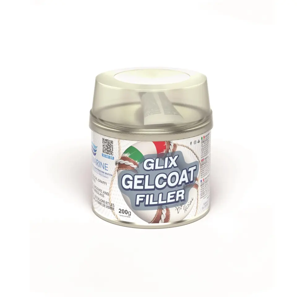 Blue Marine - Glix Jelkot Dolgu Macunu / Gelcoat Filler (200 Gr): Fiberglas Teknelerdeki Çizik ve Deliklere 10 Dakikada Profesyonel Çözüm!