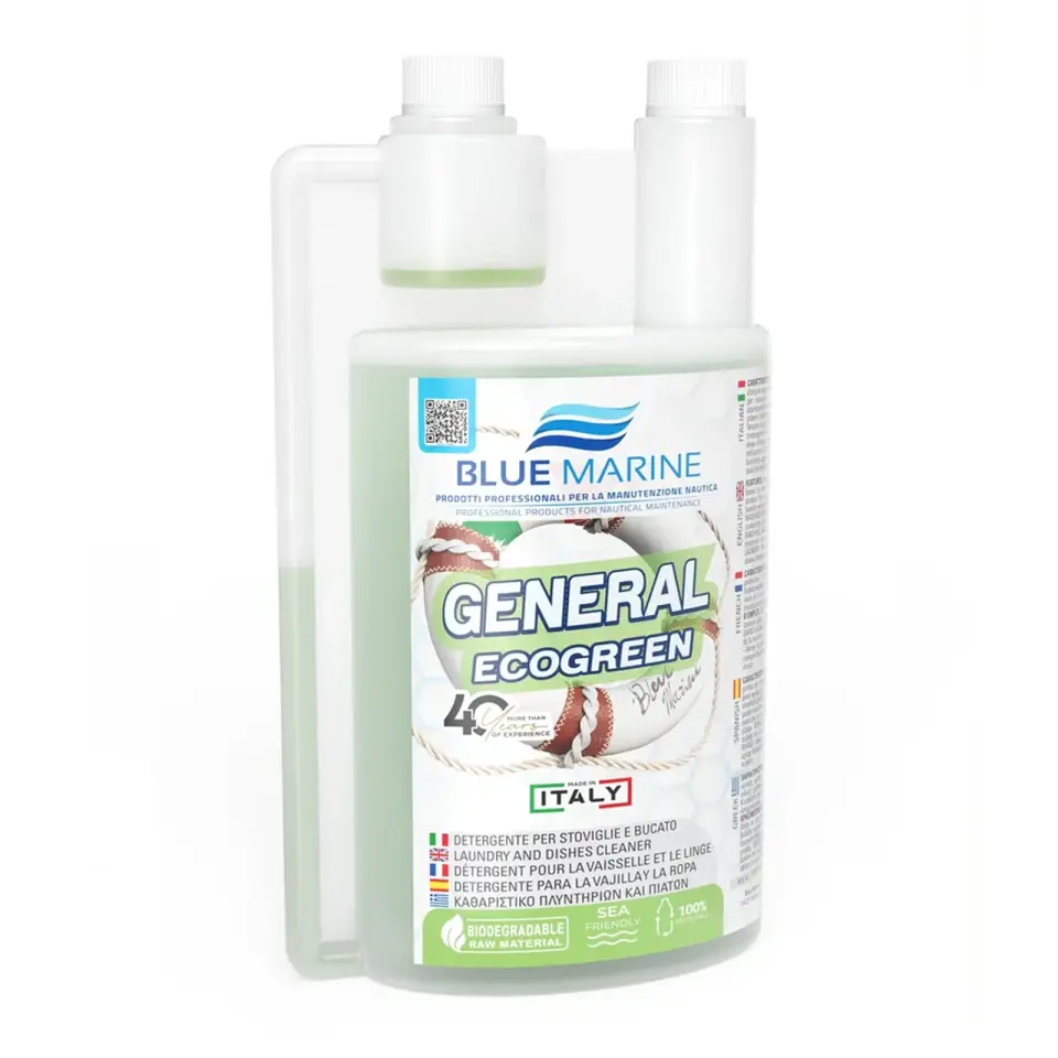 Blue Marine - Ecogreen Çamaşır Bulaşık Makinesi Temizleyici (1 Kg): Kamp ve Denizcilik İçin Bitkisel Esaslı, Doğada Çözünen Universal Temizlik Gücü!