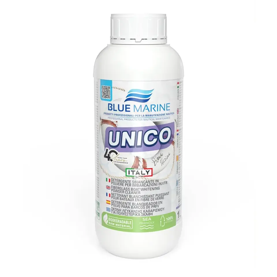 Blue Marine - Unico Toz Temizleyici Ağır Hizmet Tipi (1 Lt): Fiberglas Teknelerde Derinlemesine Beyazlık, Çizmeyen Güç ve Kusursuz Parlaklık!