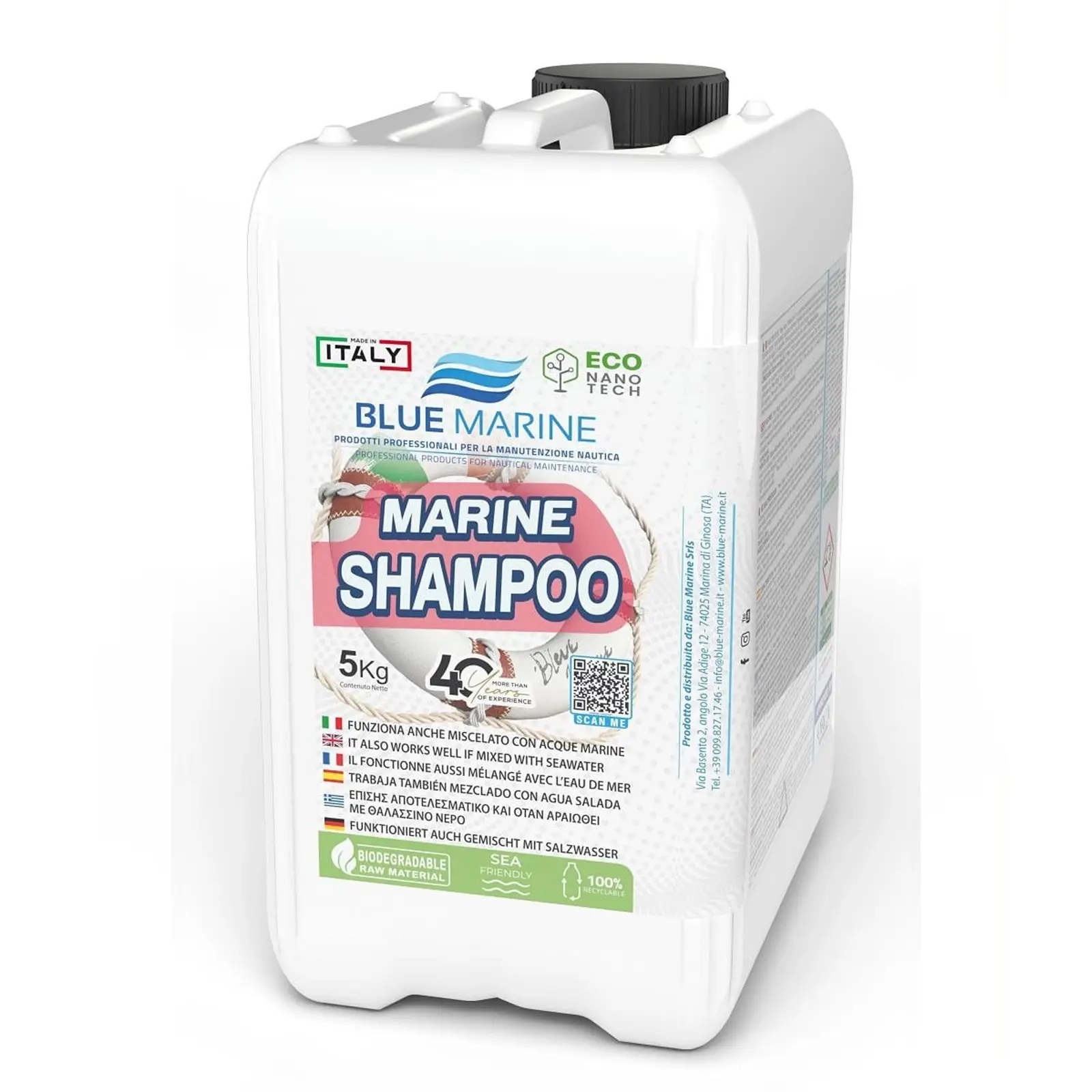 Blue Marine - Marin Şampuan Profesyonel (5 Kg): Deniz Suyuyla Çalışan, Vaks Korumalı Profesyonel Tekne Şampuanı!