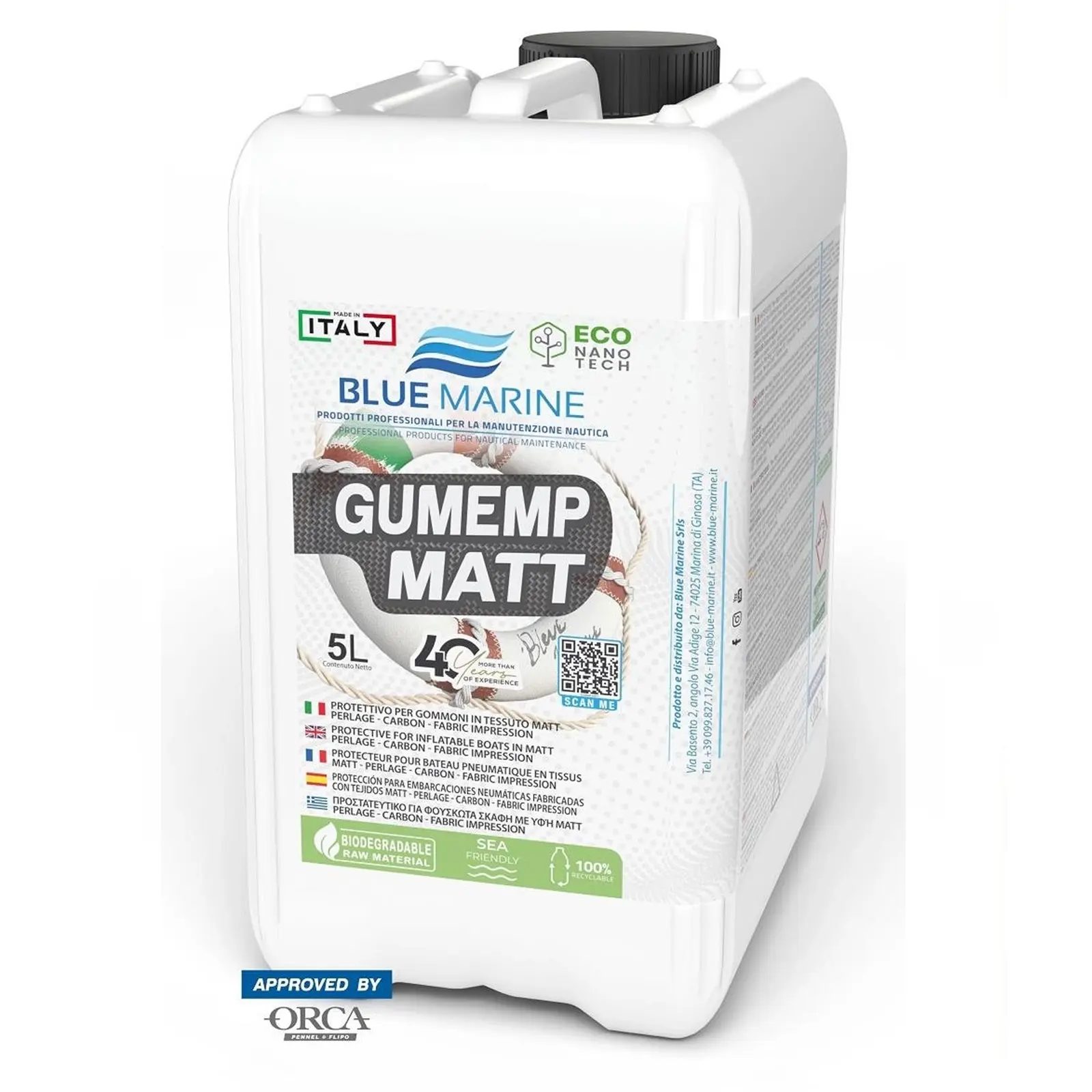 Blue Marine - Gumemp Matt Kumaş Koruyucu (5 Lt): Mat, Karbon ve Özel Dokulu Botlar İçin Polimerik Zırh!