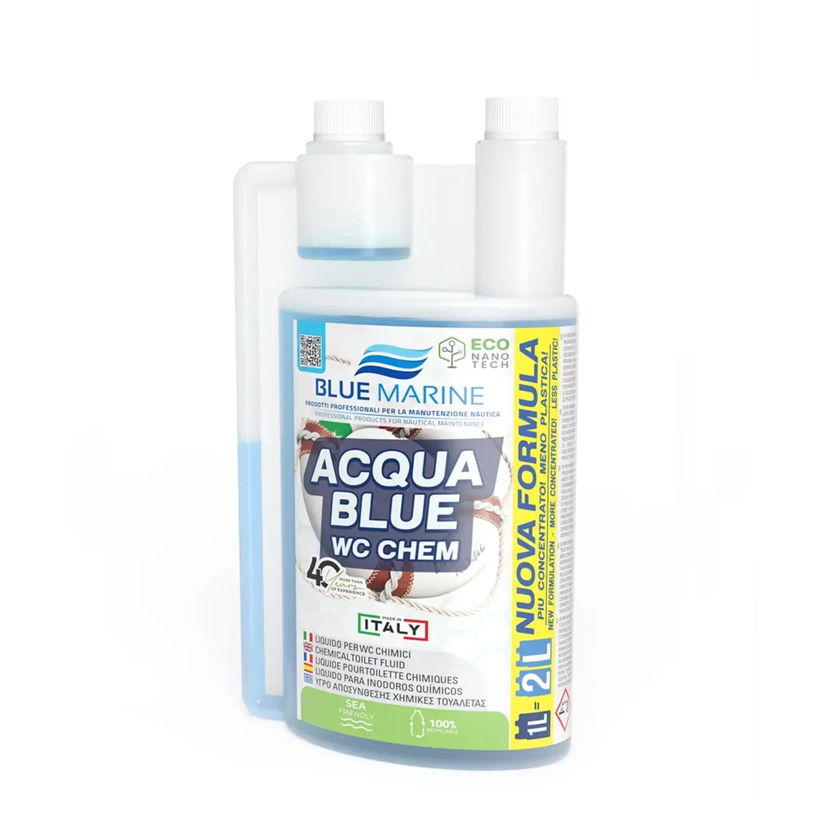 Blue Marine - Acqua Blue WC Chem Tuvalet Katkısı Koku Giderici (1 Kg): Karavan ve Tekneler İçin Formaldehitsiz, Güçlü Koku ve Atık Giderici!