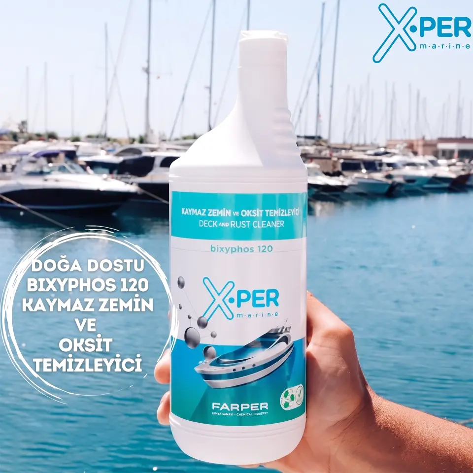 X-Per Marine - Kaymaz Zemin ve Oksit Temizleyici Bixyphos 120 (1 L): Doğa Dostu Formülle Güverte ve Kromlarda Kusursuz Temizlik!