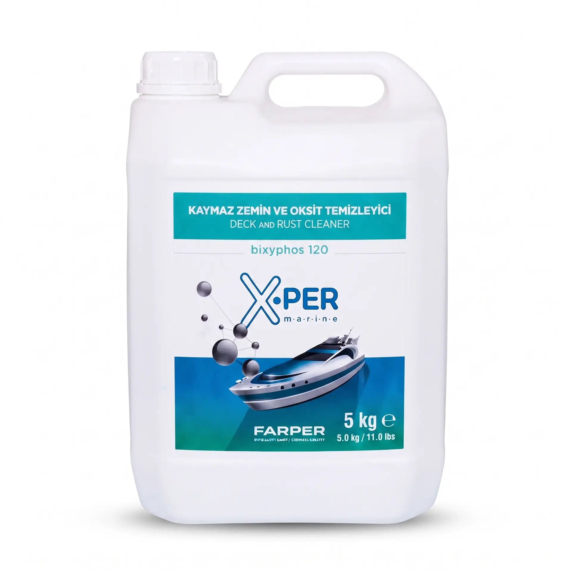 X-Per Marine - Kaymaz Zemin ve Oksit Temizleyici Bixyphos 120 (5 L): Doğa Dostu Formülle Güverte ve Kromlarda Kusursuz Temizlik!