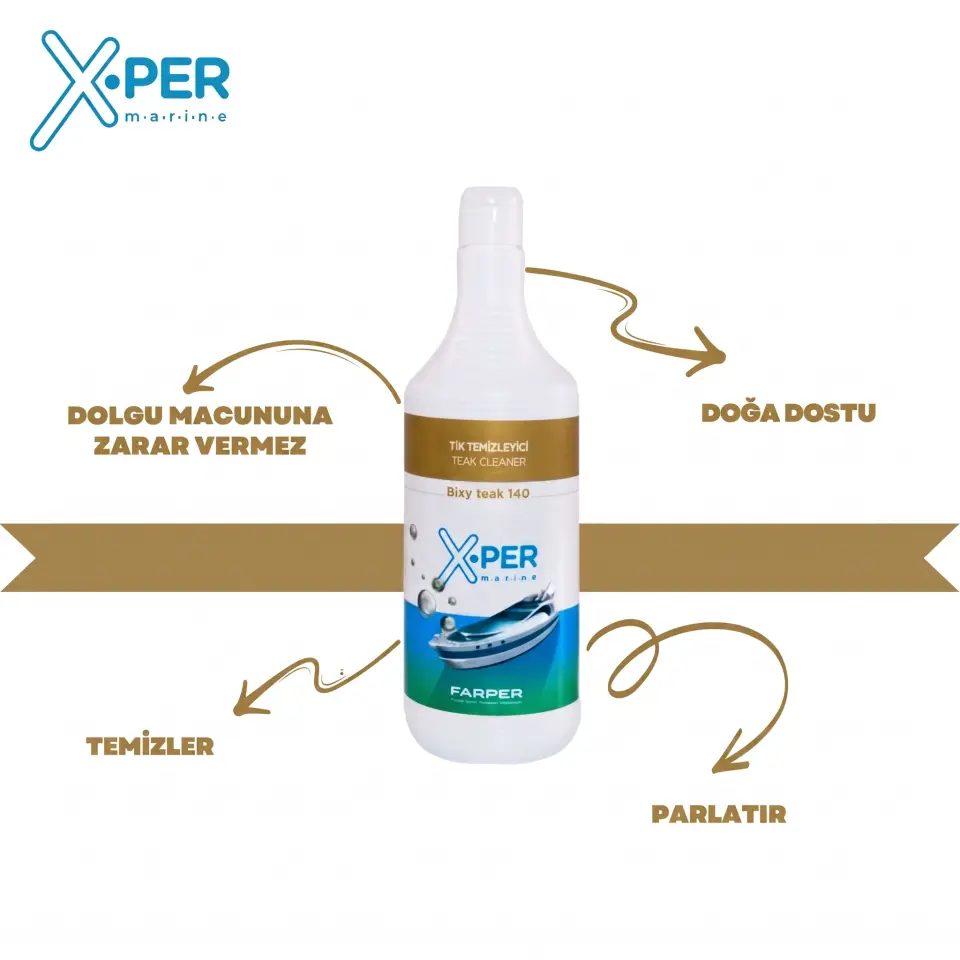 X-Per Marine - Tik Temizleyici Bixy Teak Cleaner 140 (1 L): Macunlara Zarar Vermeden, Tiklerinizde İlk Günkü Işıltı!