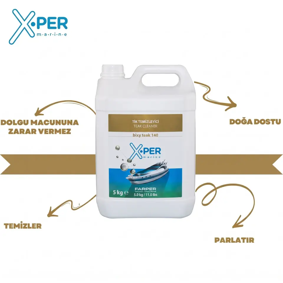 X-Per Marine - Tik Temizleyici Bixy Teak Cleaner 140 (5 L): Macunlara Zarar Vermeden, Tiklerinizde İlk Günkü Işıltı!