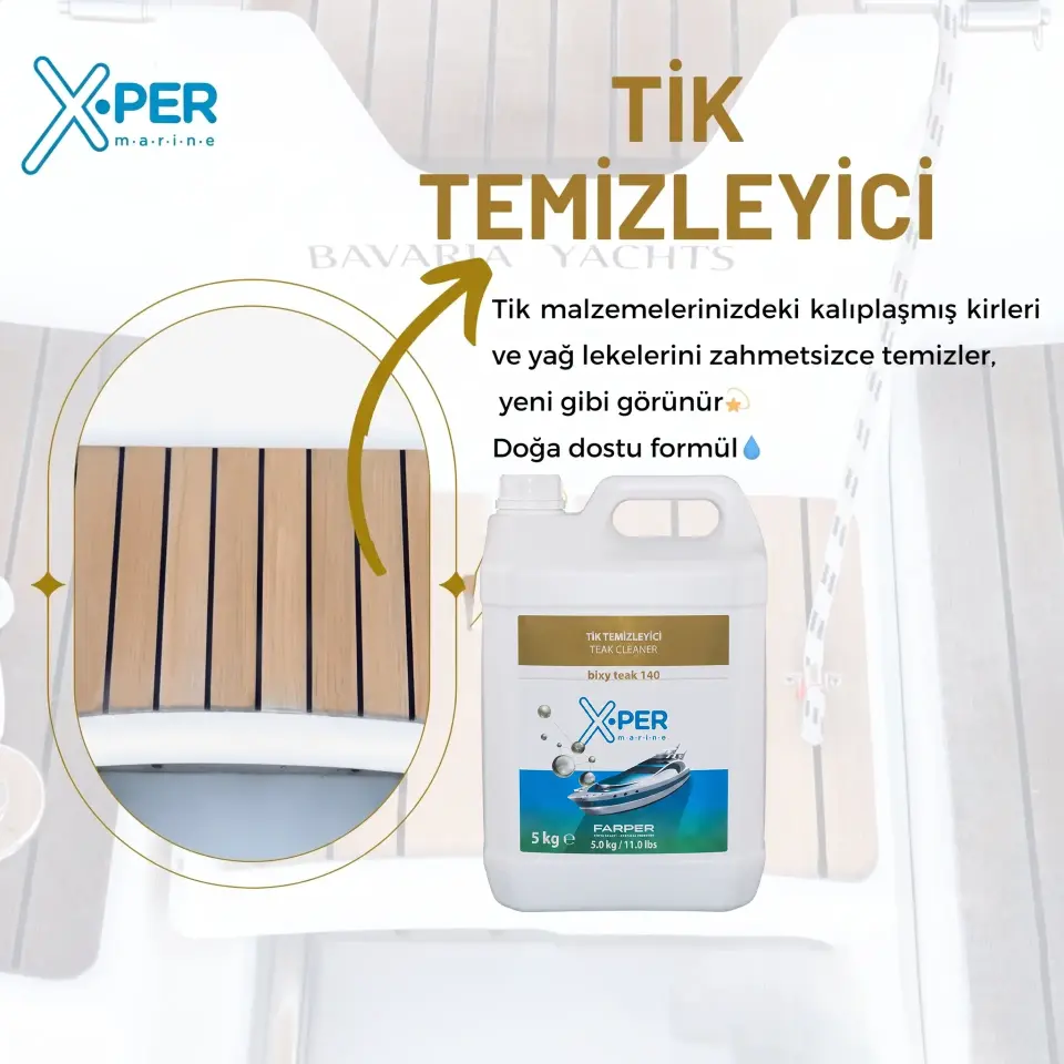 X-Per Marine - Tik Temizleyici Bixy Teak Cleaner 140 (5 L): Macunlara Zarar Vermeden, Tiklerinizde İlk Günkü Işıltı!
