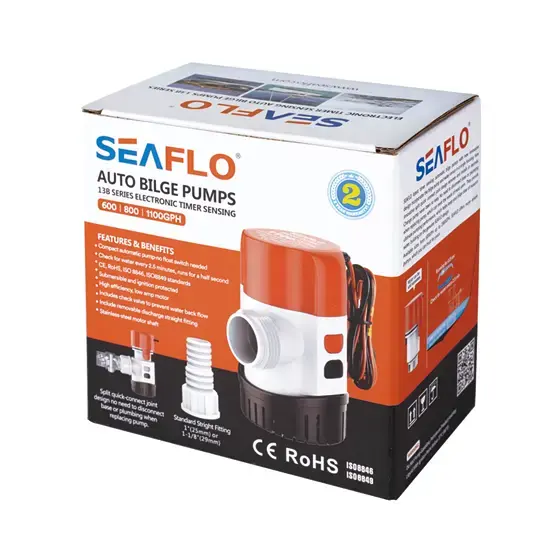 SEAFLO Otomatik Sintine Pompası 1100 GPH 24V (Hortum Çıkışı Ø 25-29 mm)