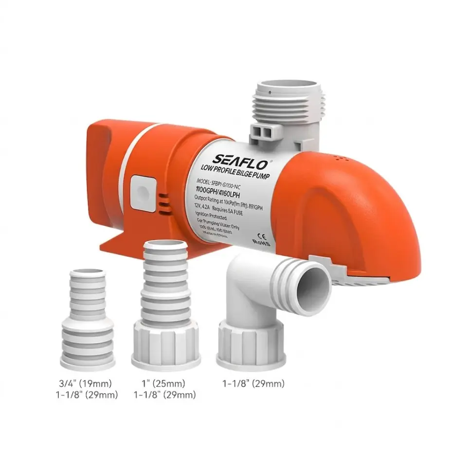 Seaflo Alçak Düşük Otomatik Profilli Sintine Pompası 1100 GPH 12V Hortum Çıkışı Ø: 3/4'', 1'', 1-1/8' (19mm, 25mm, 29mm)