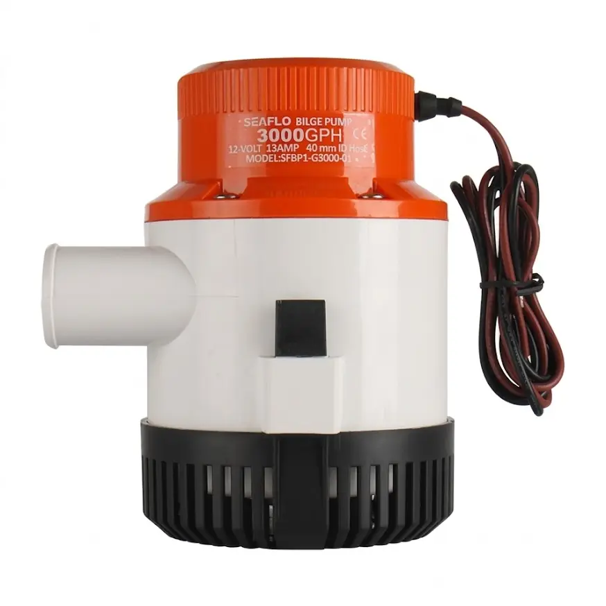 Seaflo 01 Serisi Ağır Hizmet Tipi Dalgıç Manuel Sintine Pompası 3000 GPH 24V 7.0 A - Hortum Çıkışı Ø: 1-1/2'' (40mm)