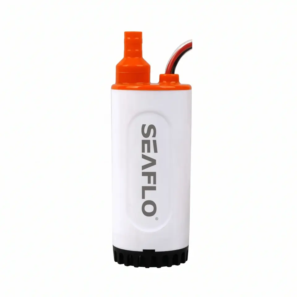 SEAFLO Dalgıç Su Karavan Pompası 21 lt/dk 12V 10A - 2.1 Bar Ø: 42 Hortum Çıkışı Ø: 10-12 mm - Gıda Sınıfı Güvenli ve Sessiz Çözüm