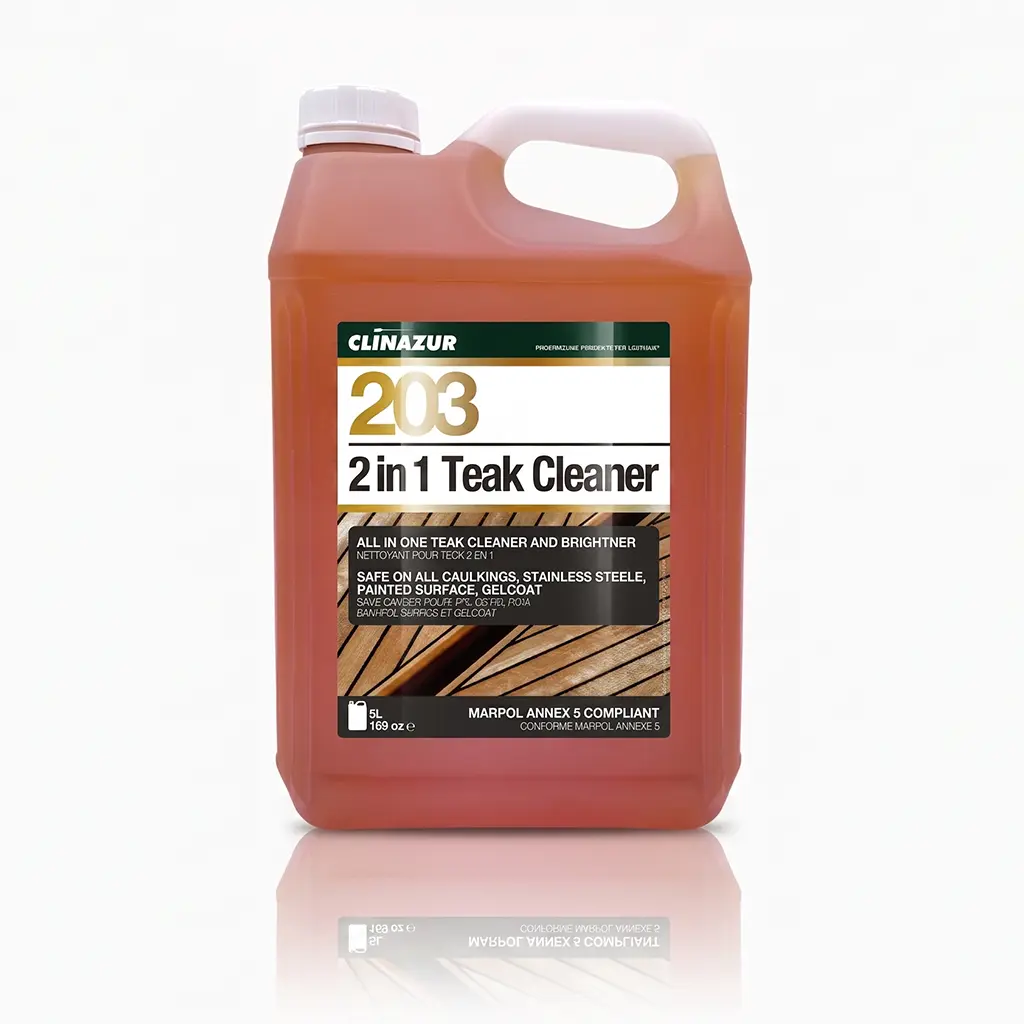 Clinazur 203 - 5 Lt 2'si 1 Arada Tik Temizleyici ve Parlatıcı - Teknenizde Profesyonel Tik Bakımı: Tek Geçişte İlk Günkü Parlaklık!