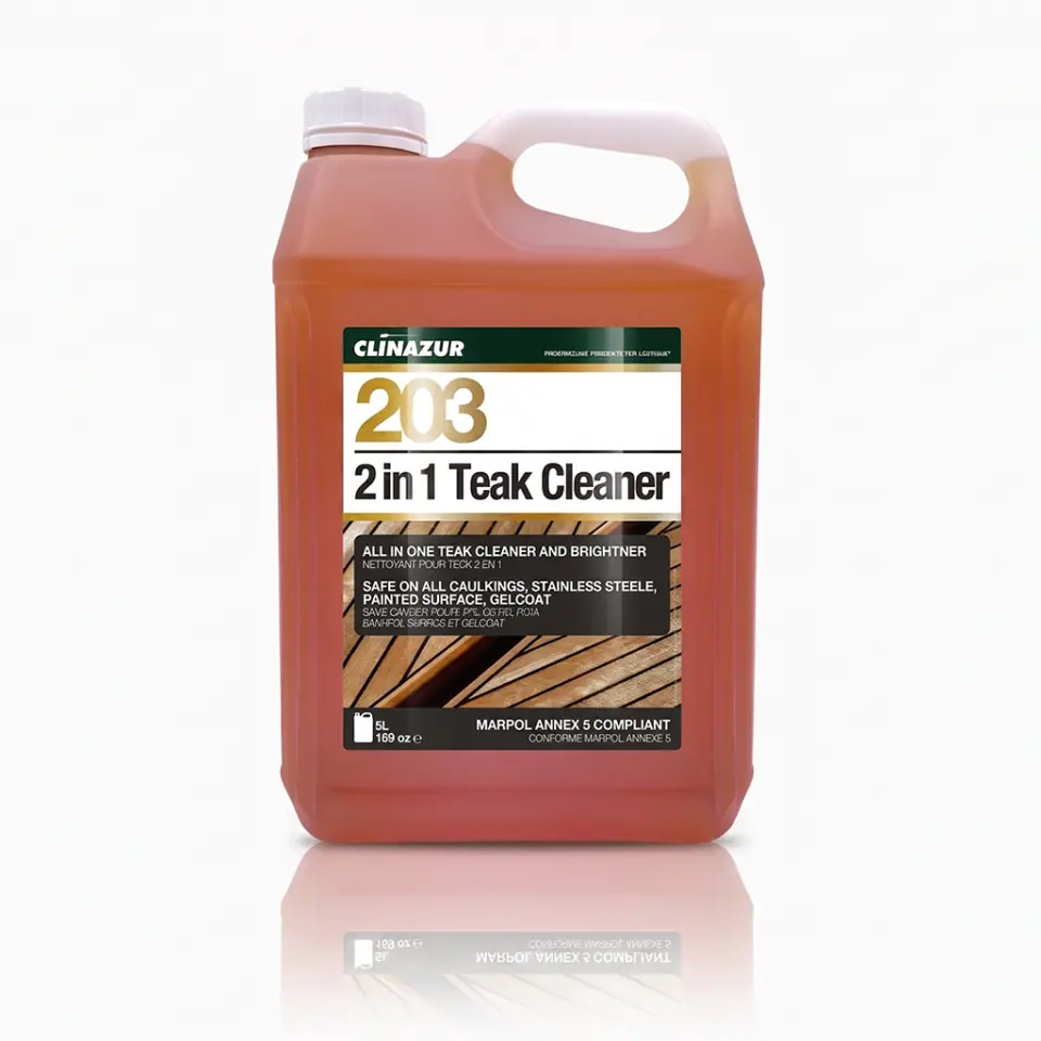 Clinazur 203 - 5 Lt 2'si 1 Arada Tik Temizleyici ve Parlatıcı - Teknenizde Profesyonel Tik Bakımı: Tek Geçişte İlk Günkü Parlaklık!