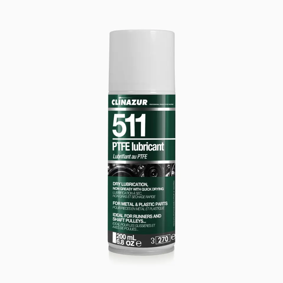 Clin Azur 511 - 200ml PTFE Teflon Sprey - Sıkışmalara Son! Her Türlü Yüzeyde İpeksi ve Leke Bırakmayan Hareket.