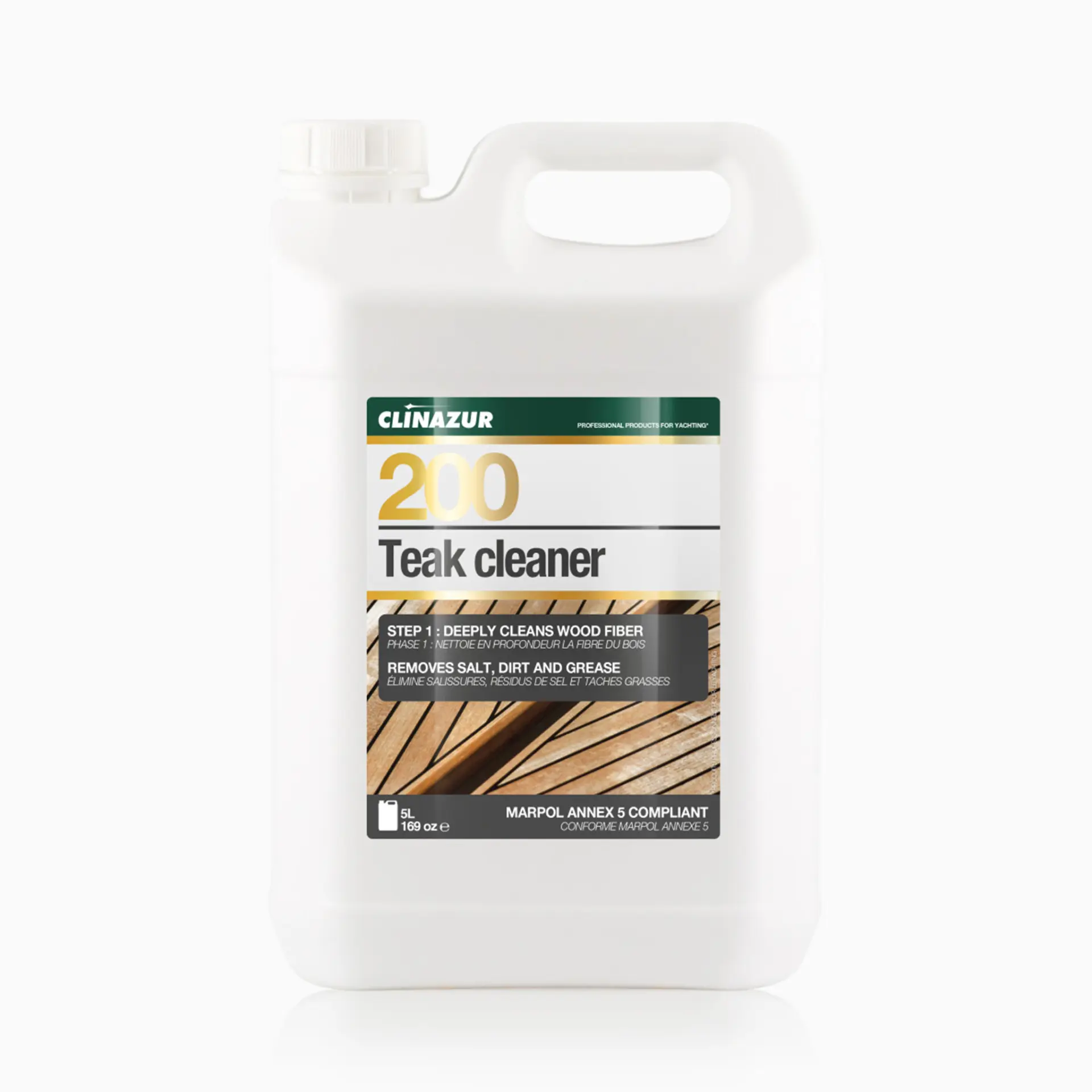 Clin Azur 200 - 5 Lt Teak Temizleyici - Bakımın İlk Adımı: Tik Güverteniz İçin Derinlemesine Arınma!