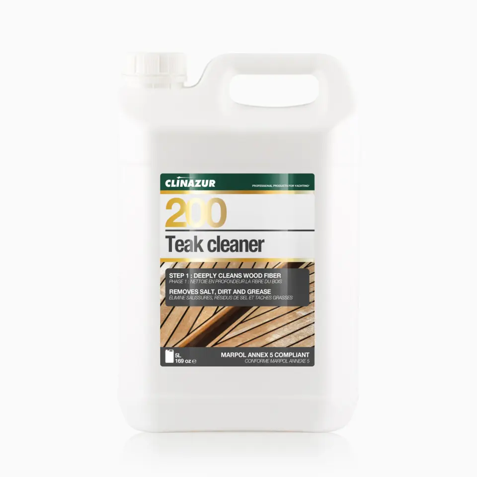 Clin Azur 200 - 5 Lt Teak Temizleyici - Bakımın İlk Adımı: Tik Güverteniz İçin Derinlemesine Arınma!