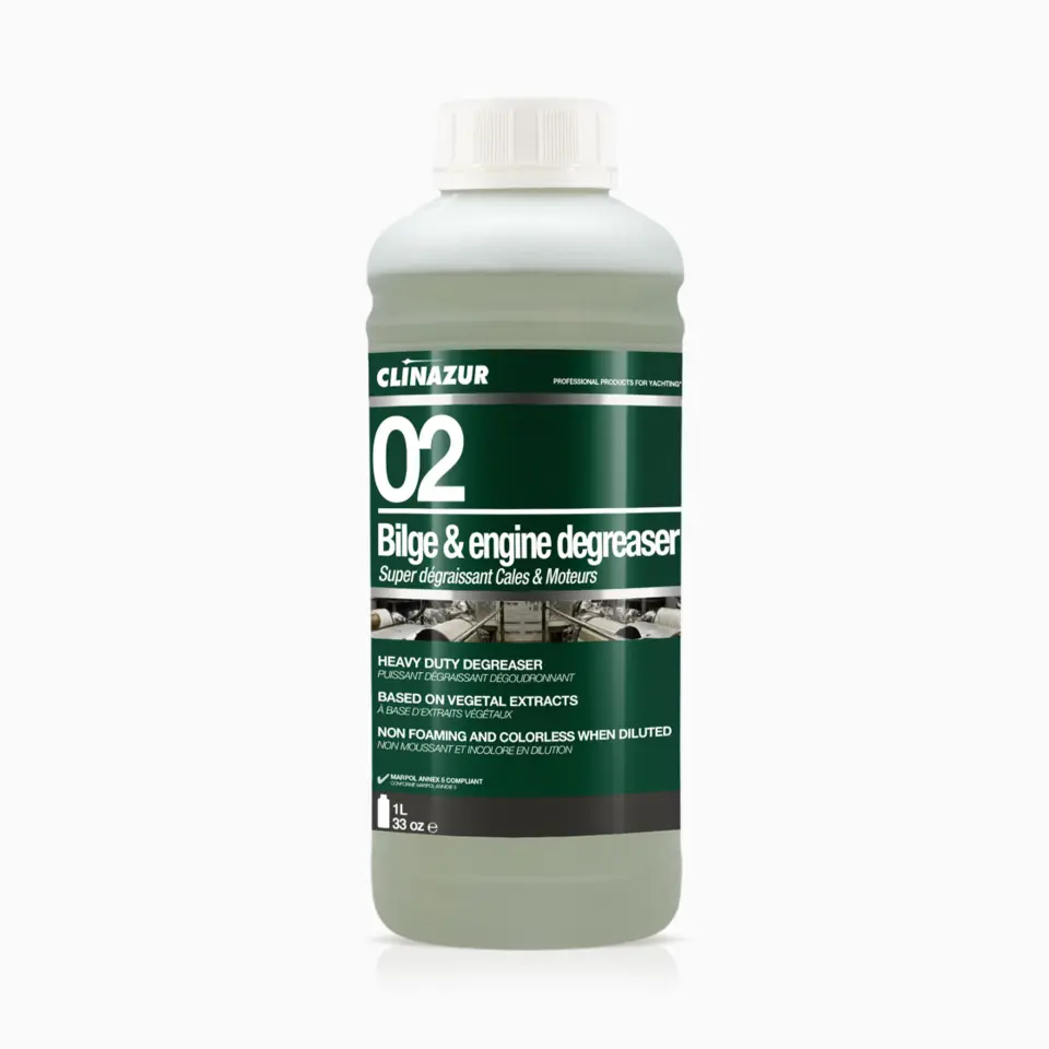 Clin Azur 02 - Biyolojik Çözünen Sintine Temizleyici 1 Litre - Doğa İle Dost, Yağ ve Grese Düşman: %100 Bitkisel Güç!
