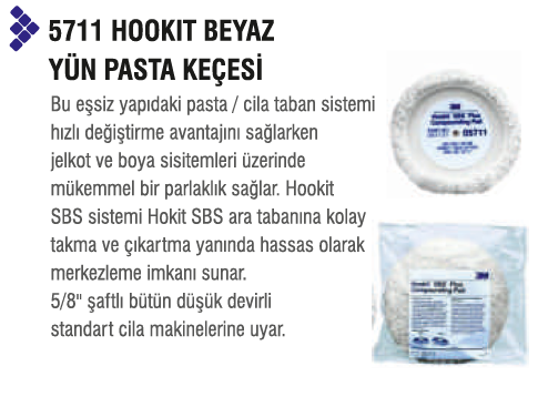 3M - HOOKIT BEYAZ YÜN PASTA KEÇESİ