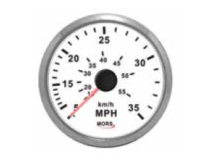 Mors - SÜRAT GÖSTERGESİ 35 MPH BEYAZ Pitot ve Hortum Dahildir 12-24 V Ø: 100 mm