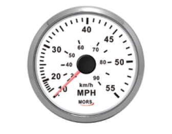 Mors - SÜRAT GÖSTERGESİ 55 MPH BEYAZ Pitot ve Hortum Dahildir 12-24 V Ø: 100 mm
