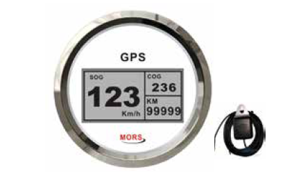 Mors - SÜRAT GÖSTERGESİ 55 MPH BEYAZ GPS ANTENLİ 12-24 V GPS Anteni Dahildir Ø: 100 mm