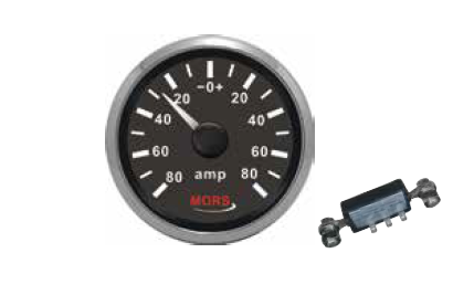 Mors - AMPERMETRE 12-24 V SİYAH + ŞÖNT DAHİL Ø: 55 mm
