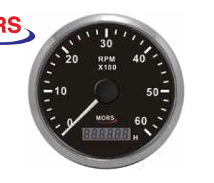 Mors - DEVİR GÖSTERGESİ 6000 RPM SİYAH Motor Zaman Saatli 12-24 V Ø: 100 mm