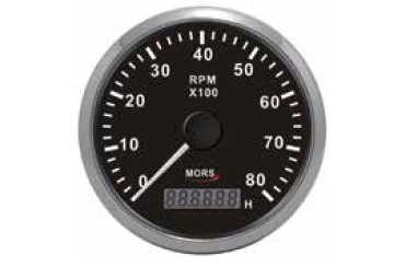 Mors - DEVİR GÖSTERGESİ 8000 RPM SİYAH Motor Zaman Saatli 12-24 V Ø: 100 mm