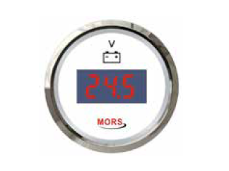 Mors - DİJİTAL VOLTMETRE 12-24V BEYAZ Ø: 55 mm