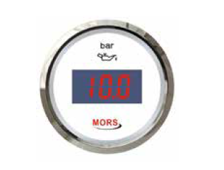 Mors - DİJİTAL YAĞ GÖSTERGESİ 10 BAR 12-24V BEYAZ Ø: 55 mm