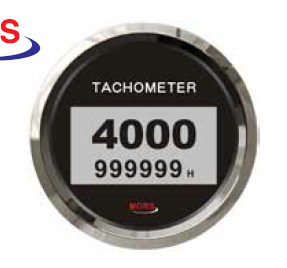 Mors - DİJİTAL DEVİR GÖSTERGESİ 4000 RPM 12-24V SİYAH Motor Zaman Saatli 12-24 V Ø: 100 mm